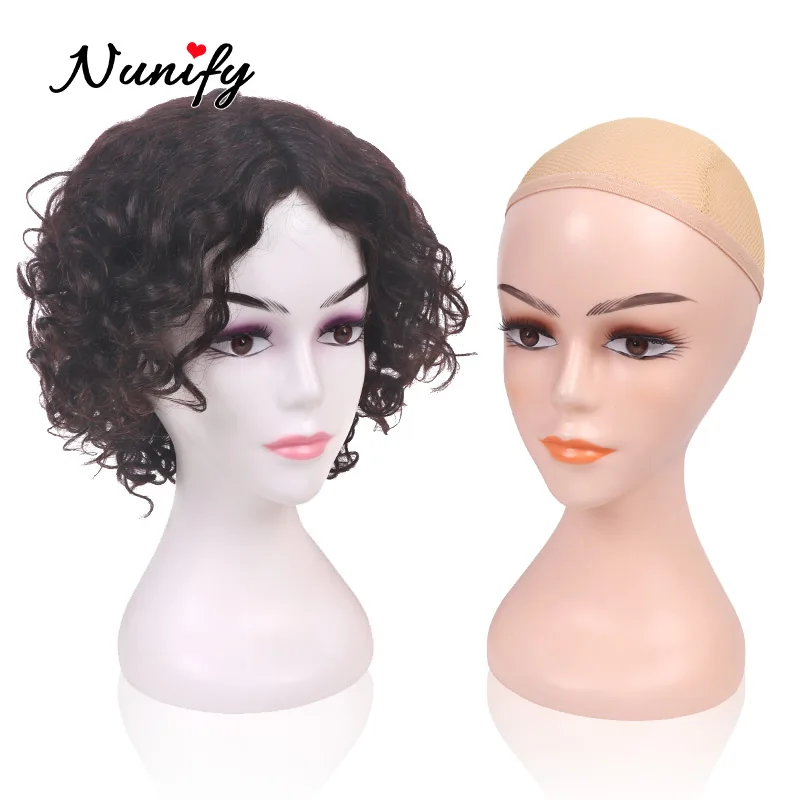 Short Medium Wig Head With Eyelashes