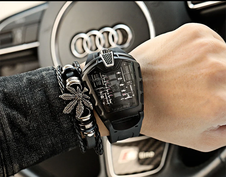

KIMSDUN Cross-border Hot Style Men's Fashion Personality Trend Silicone Belt Men's Watch Waterproof Sports Quartz Watch