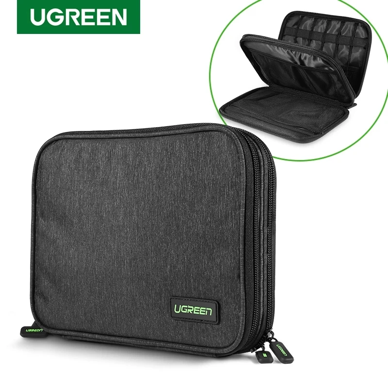 

Ugreen Hard Drive Case Bag Power Bank Case Storage Carrying Box for iPad Mini iPhone SSD External Hard Drive Disk USB Cable Bag