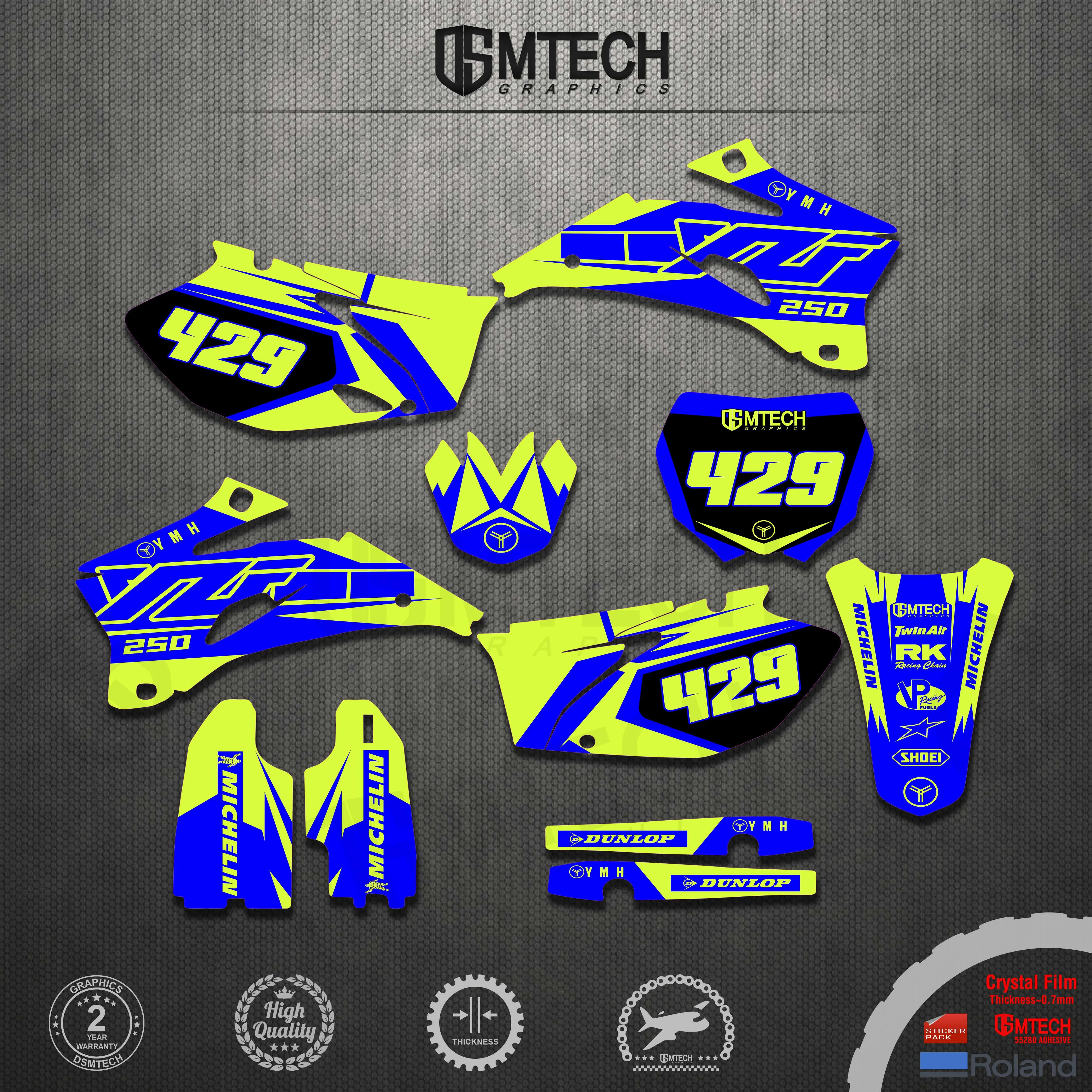 DSMTECH YZF250/450 2009-06 наклейки на мотоцикл, фоны, графика для YAMAHA YZF250 YZ250F 2006 2007 2008 2009
