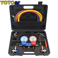 refrigeration air conditioning manifold gauge maintenence tools r134a car set with carrying case
