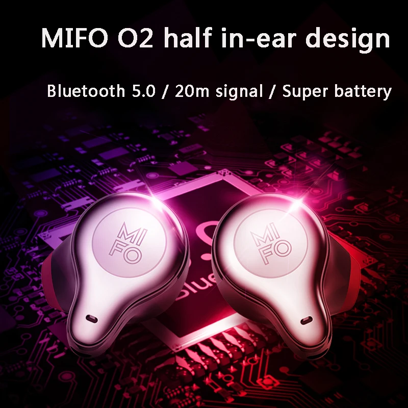 Mifo o2 половина In ear Беспроводной наушники Bluetooth 5 0 Touch True вкладыши Tws с Спортивные