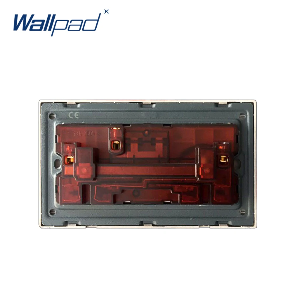 Переключаемый двойной разъем UK 13A с светодиодный индикатором Wallpad Роскошный