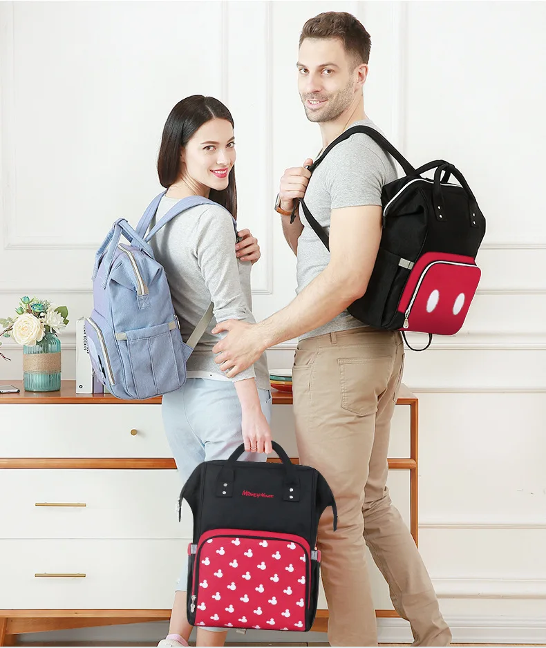 

Disney Mickey Minnie multi-function Mummy bag large capacity Bottle insulation pregnant women package waterproof backpack