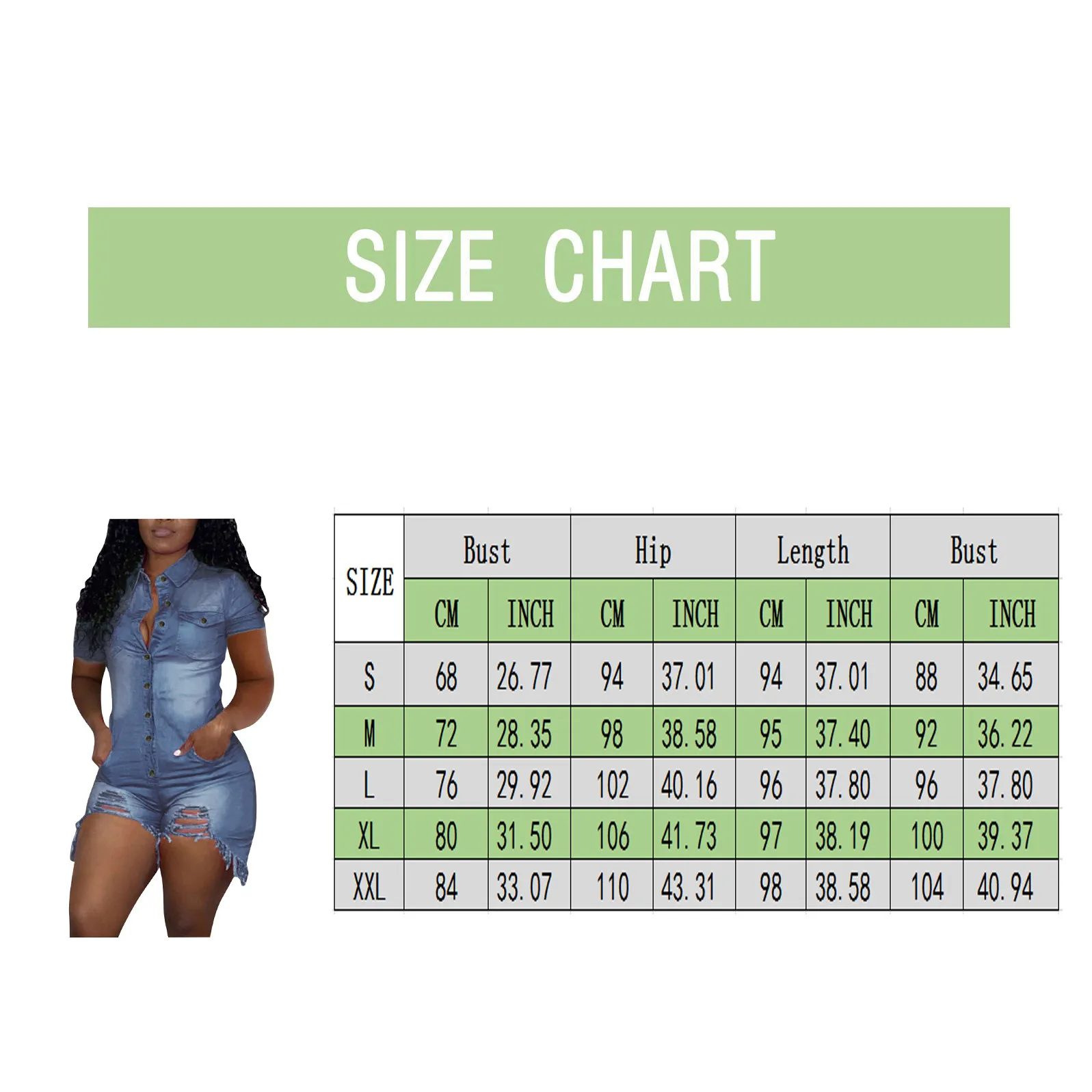 

TELOTUNY Women's Playsuit Soild Large Hole Pocket Denim One-Piece Shorts Summer Casual Short Sleeve Single-breasted Jumpsuits