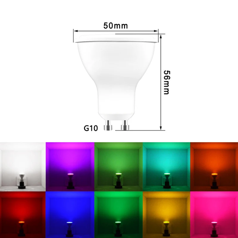 

Wifi Smart Light Bulb Gu10 Led Spotlight 5w RGBCW Dimming Timer Smart Life App Remote Control Work With Alexa Google Home