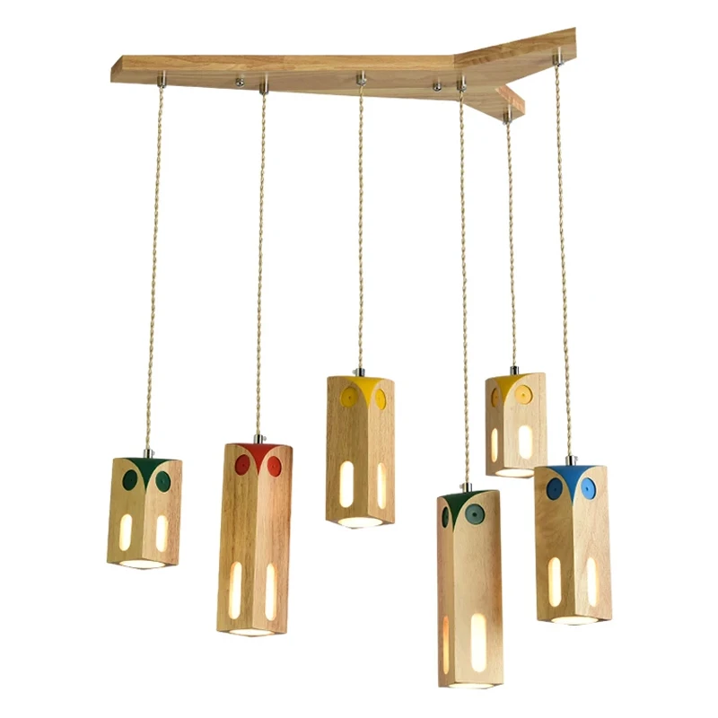 BOTIMI стиль Юго Восточной Азии деревянные светодиодные подвесные светильники для