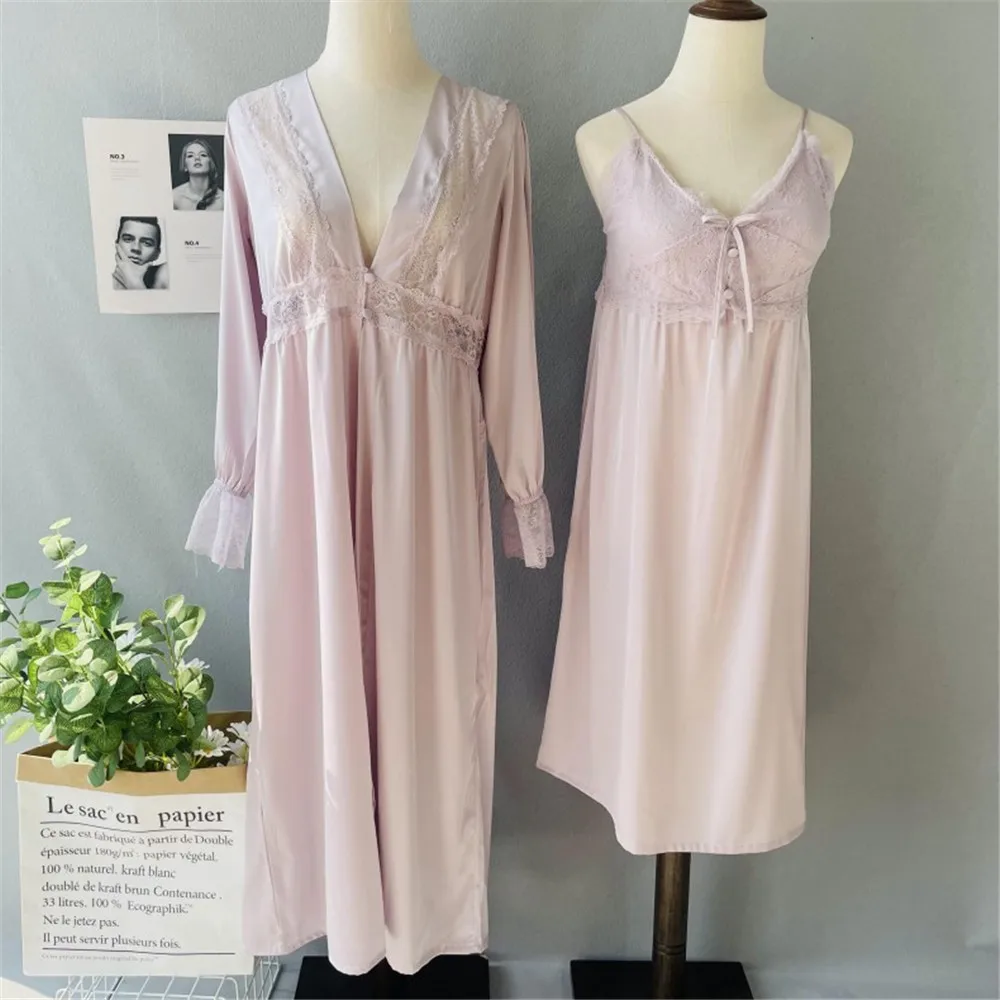 Сексуальный кружевной длинный стильный халат в стиле пэчворк ночная рубашка