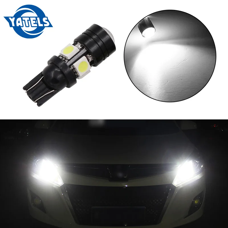 1 шт. T10 W5W 5050 5 W 4 + 1SMD пластиковый белый Автомобильный светодиодный светильник