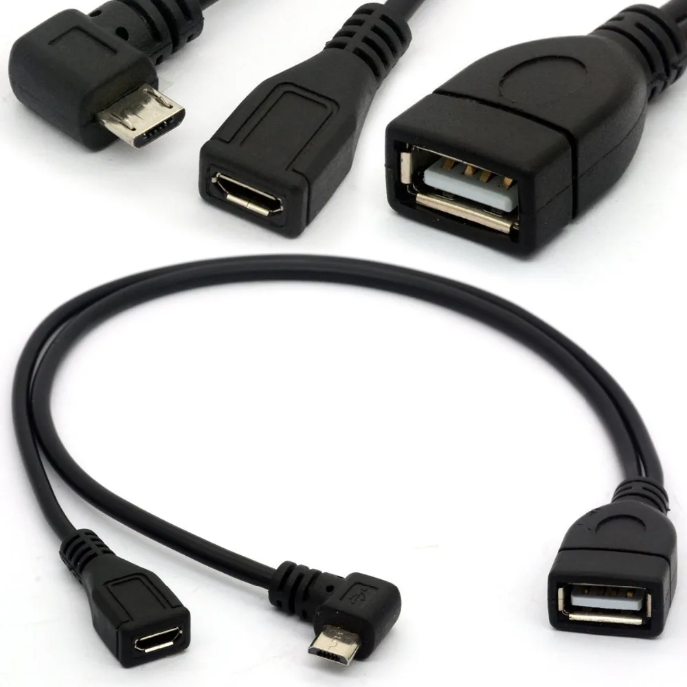 Угловой Y образный разветвитель Micro USB кабель OTG усилитель питания Шнур 2 0 A мама до