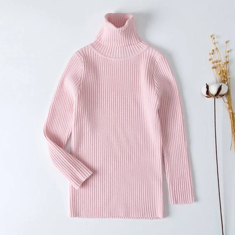 1-6Yrs Autumn Winter Children Sweaters Turtleneck Knitted Baby Boy Girl Clothing Knit Infant Casual Toddler Long Sleeve | Детская одежда