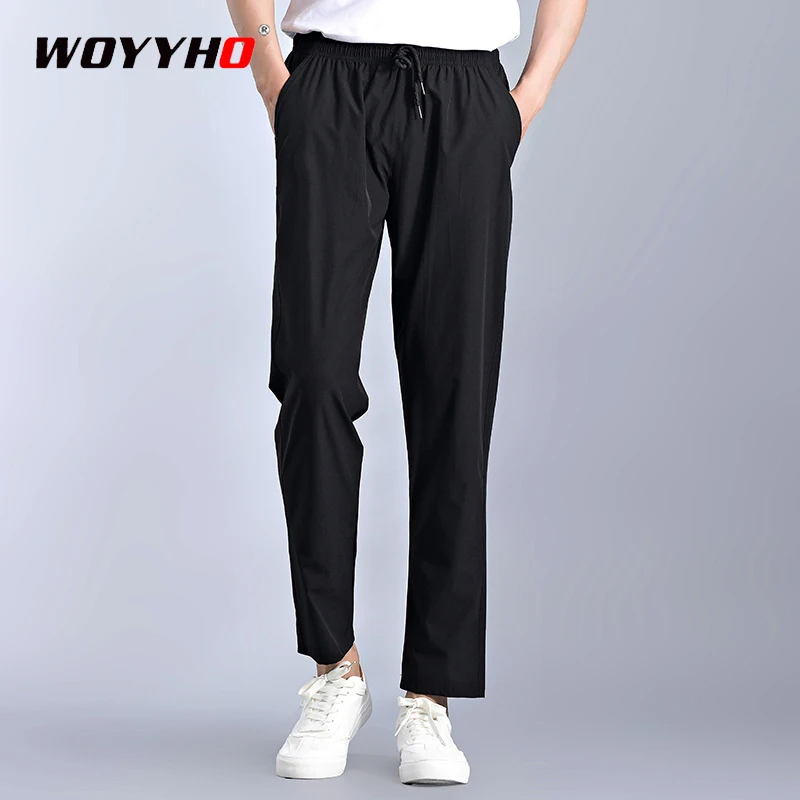 Быстросохнущие мужские Походные штаны дышащие эластичные тканевые для фитнеса и