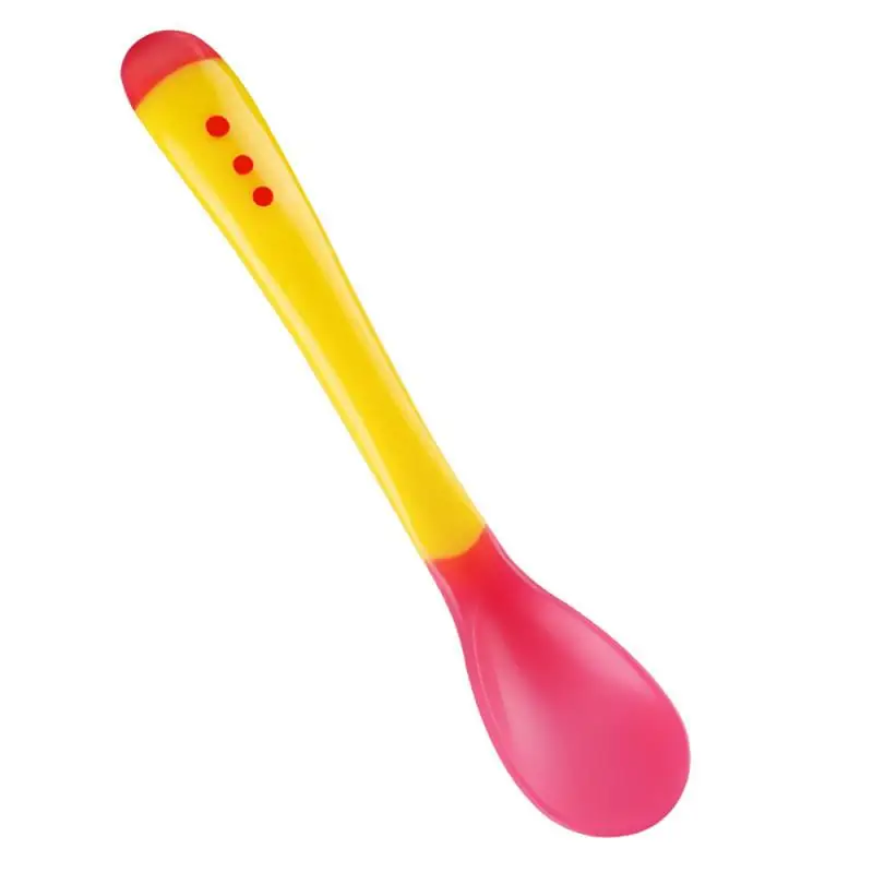

1pcs Infant Feeding Spoon Heat Sensing Thermal Baby Weaning Silicone Head Tableware Baby Feeding Spoons