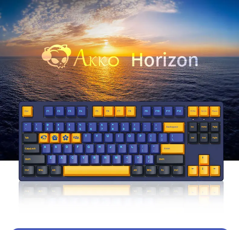 Проводная игровая клавиатура AKKO 3087 V2 Horizon 87 клавиш USB Type C клавиши 85% PBT Switch для