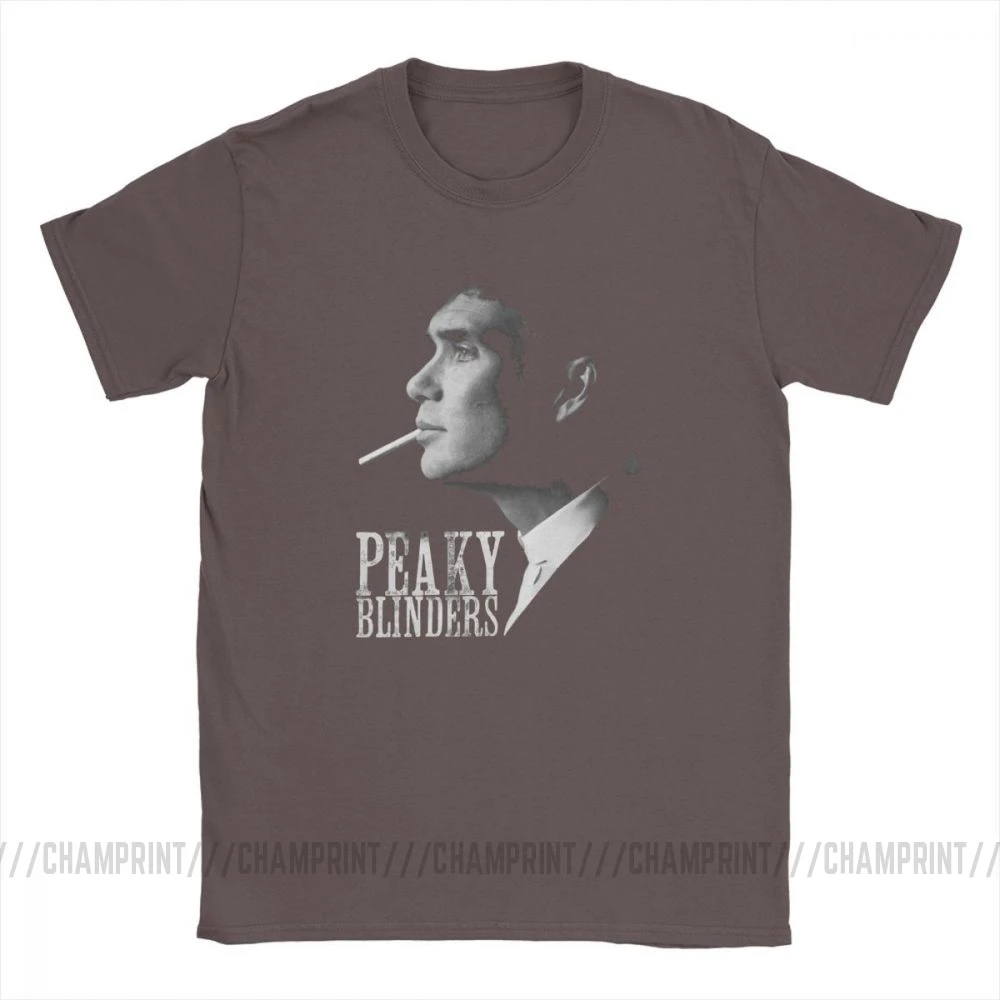 Peaky Blinders футболка для мужчин, с коротким рукавом, новинка, футболки с круглым вырезом, хлопок, топы, идея подарка, футболка размера плюс - Цвет: Коричневый