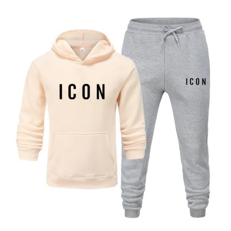 

HoodiesHoodieSweatshirtsNew Product Spring And Autumn Two-Piece Fashion Hooded Sweatshirt ICON Men's Track Suit Men's Suit,-3