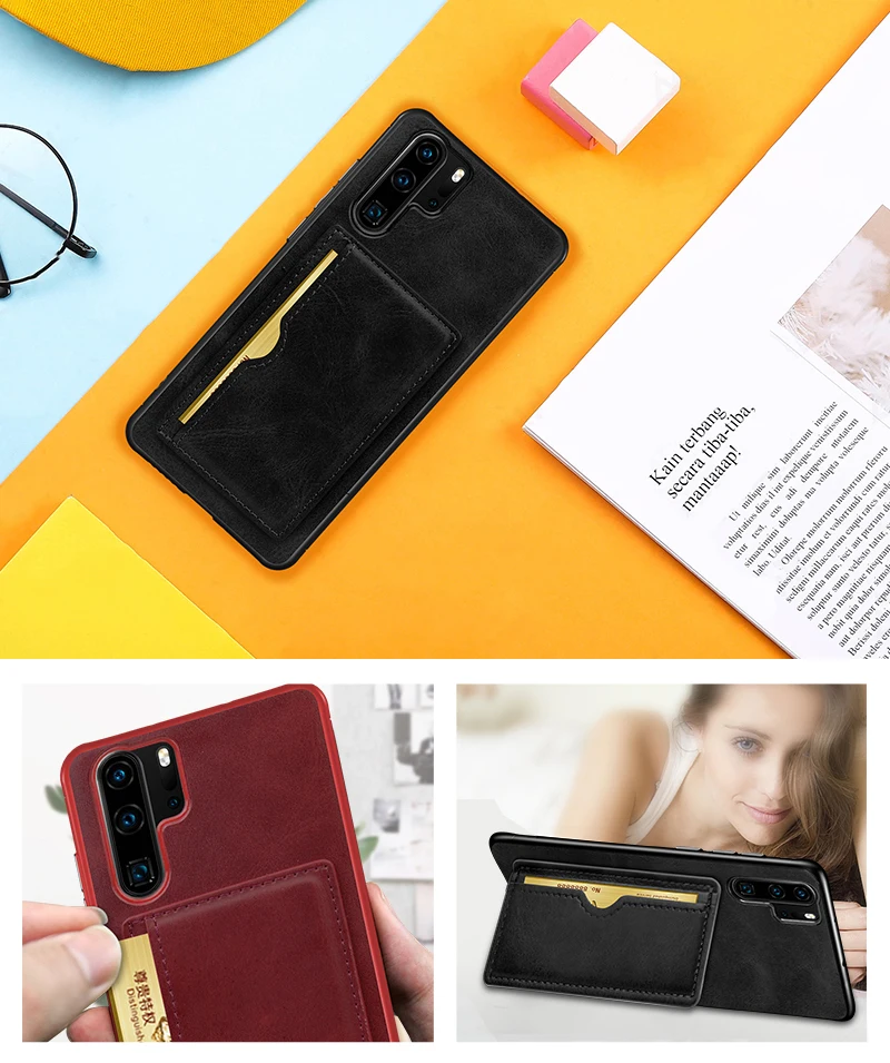 Чехол для телефона из искусственной кожи с подставкой для huawei P30 P20 mate 20 Pro Lite Nova3E 4E ультра тонкий роскошный протектор телефона с отделением для карт
