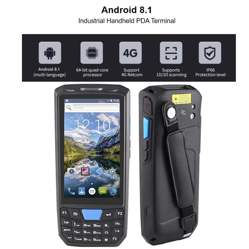 Android 8,1 PDA сканер штрих-кода 1D 2D QR код Honeywell Newland сканер IP66 Wifi 4G 4,5 ''экран Клавиатура NFC PDA терминал данных