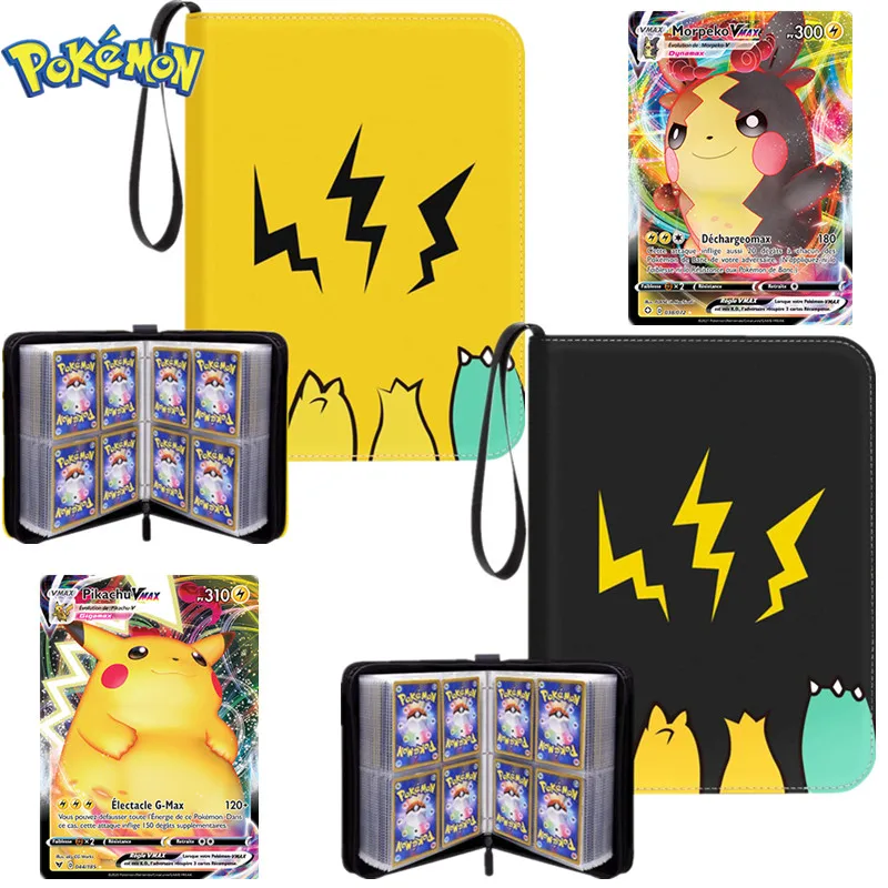Caja de almacenamiento de tarjetas de Pok&eacute;mon, caja de almacenamiento de &aacute;lbum de juegos con juguetes coleccionables, regalo, 50 p&aacute;ginas interiores, Anime, 400 juego de Pokemon-0