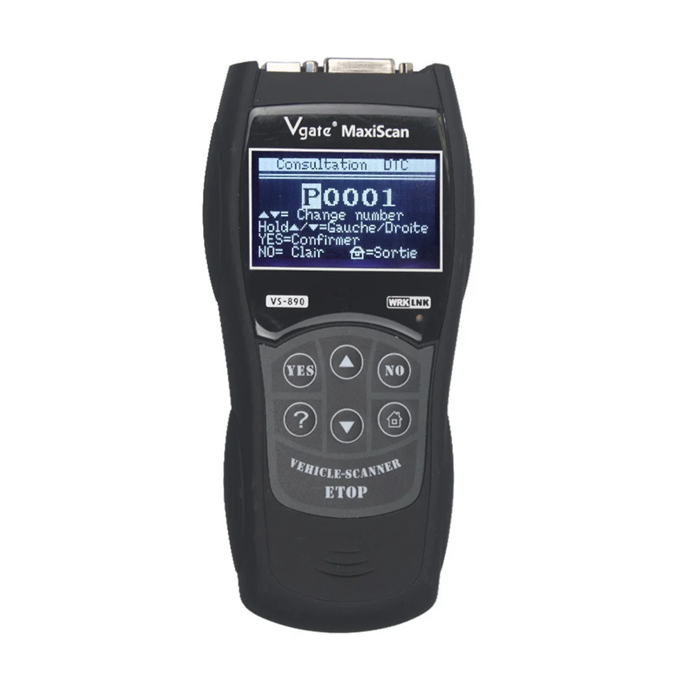 

Vgate VS890 3inch LCD Obd Scanner Multi-language Car Tester PET 6-key Keyboard Read Clear Code Reader