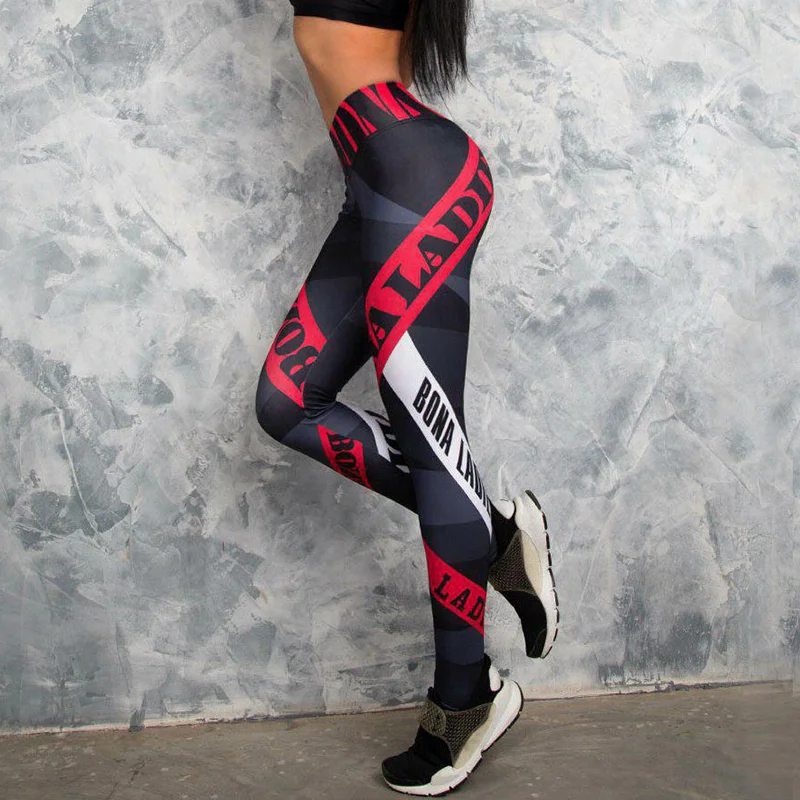 

Newly Women Print Yoga Leggings Slim Tight Compression Pants for Gym Sports FIF66