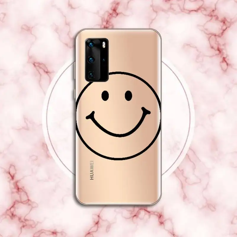 

Cartoon cute funny smiley expression Phone Case Transparent for Huawei P honor 8 10i 20 30 40 smart 2019