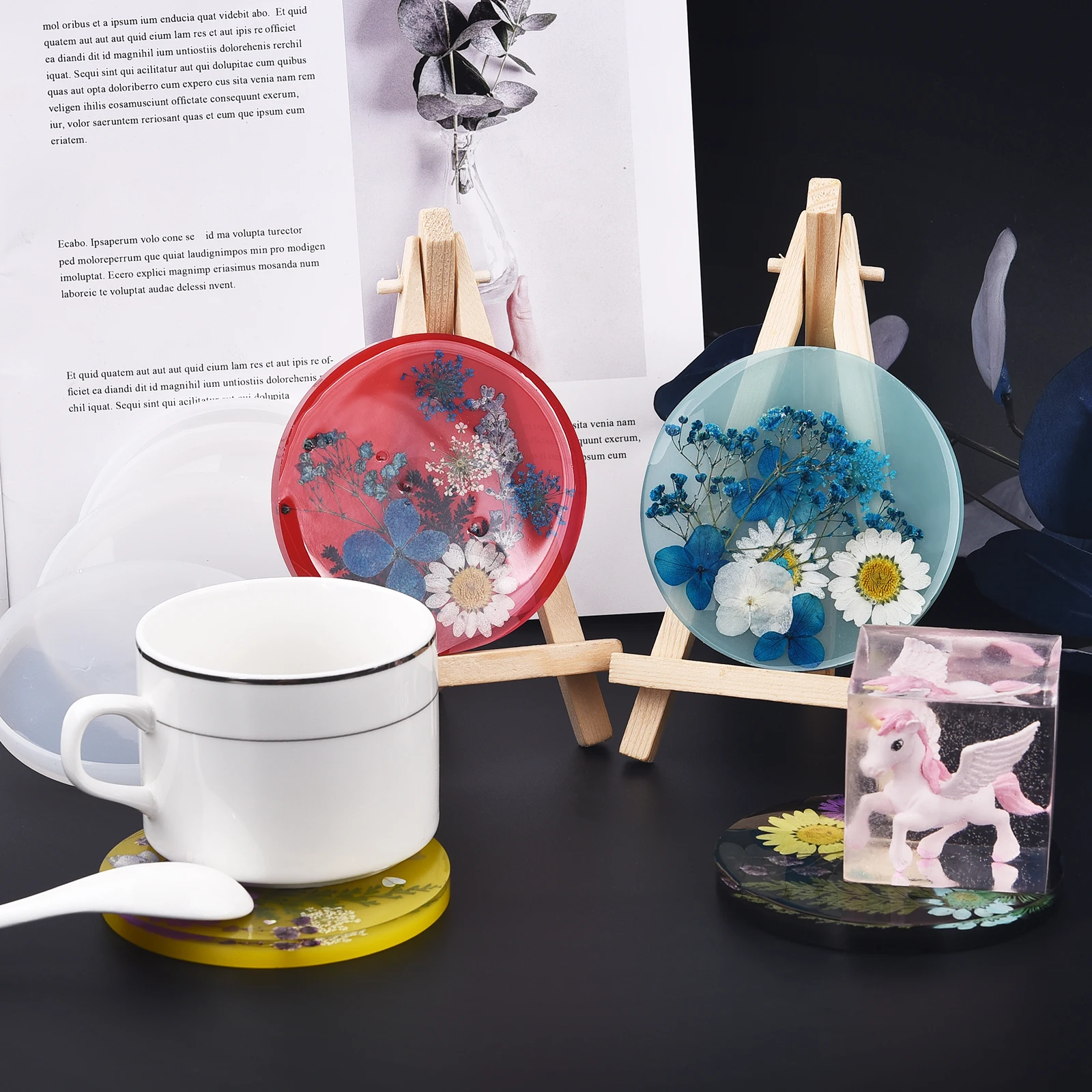 

9cm Round Square Silicone Mold DIY Epoxy Resin Coaster Storage Box Resin Mold Crystal Coasters Casting Molds Resin Crafts