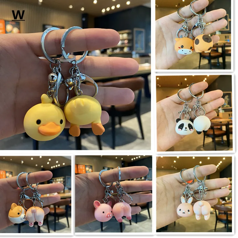 

Loveable Cartoon Yellow Duck Resin Lovers Bag key Ring Mobile Phone Small Pendant DIY Accessories Key