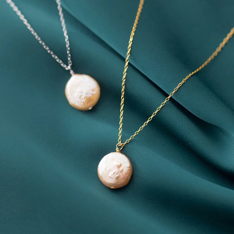 

PONYKISS Punk S925 Sterling Silver irregular Baroque Pearl Pandent Necklace for Women Party Fine Jewelry wholesale Accessory