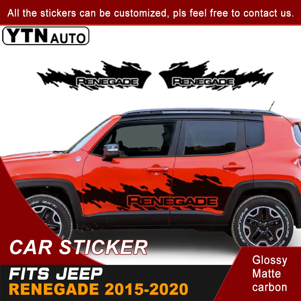 

Car Decals For Jeep Renegade 2015 2016 2017 2018 2019 2020 Side Body Tire Tracks Mud Graphic Vinyl Cool Sticker Customized