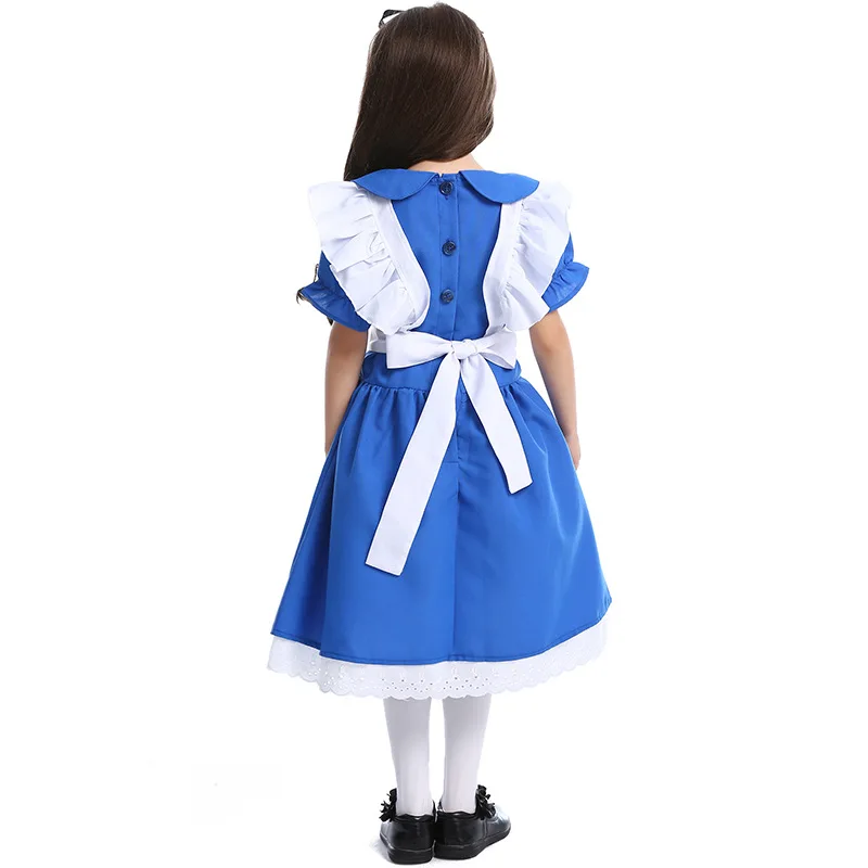 

Kids Girls Wonderland Princess Cosplay Costume Maid Dress Halloween Purim Mardi Gras Lolita Party Dresses Outfits