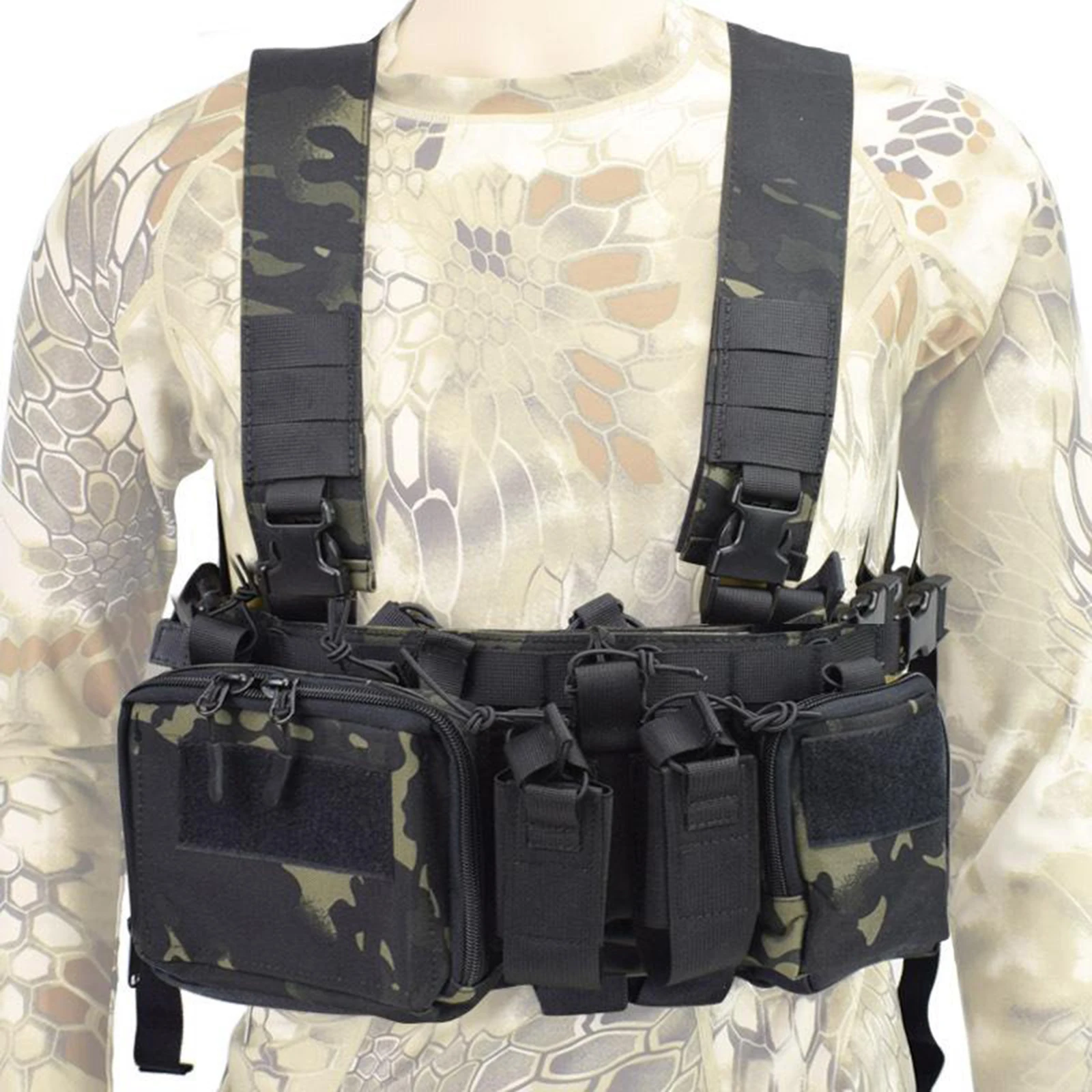 

Breathable Vest with Multiple Pouches - Outdoor Activities Sports Gaming Combat Training Vest Adjustable for Women Men