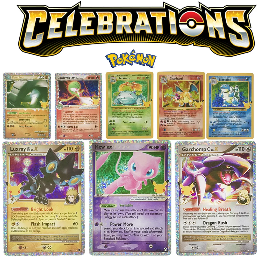 Pokemon 25Th юбилей торжества блестящая карта V Max фототренировочная коллекция боевых