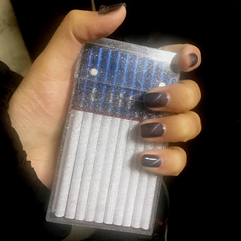 Модный тонкий чехол для сигареты с дымом прозрачный мигающий Ультратонкий