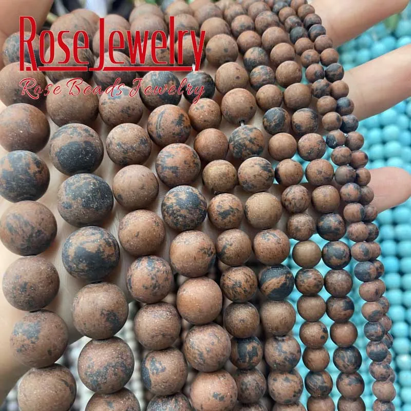 

Dull Polish Mahogany Obsidian Stone Beads Matte Stone Round Loose Beads 15" Strand 4 6 8 10 12MM For Jewelry Making DIY Bracelet