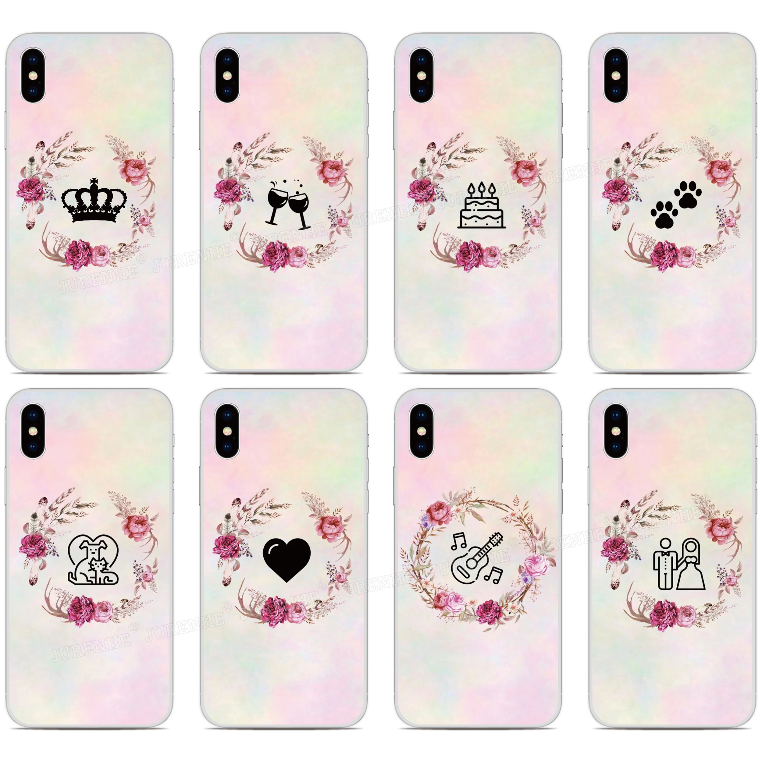 

Floral Garland Cover For Alcatel 3 3V 3X 1 3C 1C 1X 1V 1S 2019 Soft TPU Case For Alcatel 1SE 1S 1V 3L 3C 1A 1B 2020 Phone Case