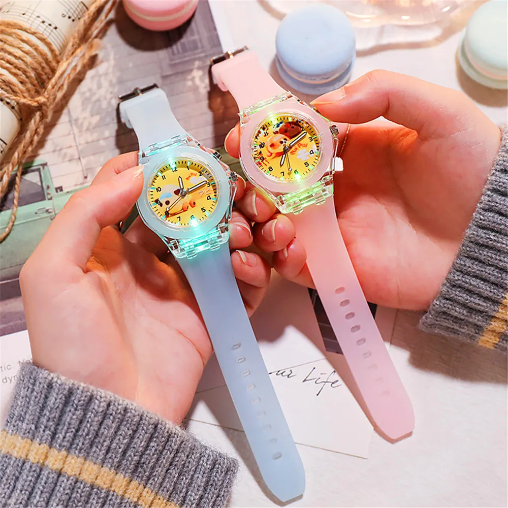 

Student Children's Colorful Light LED Watch 2021 Fashion Men's and Women's Quartz Watches Sports Luminous Silicone Strap Gift