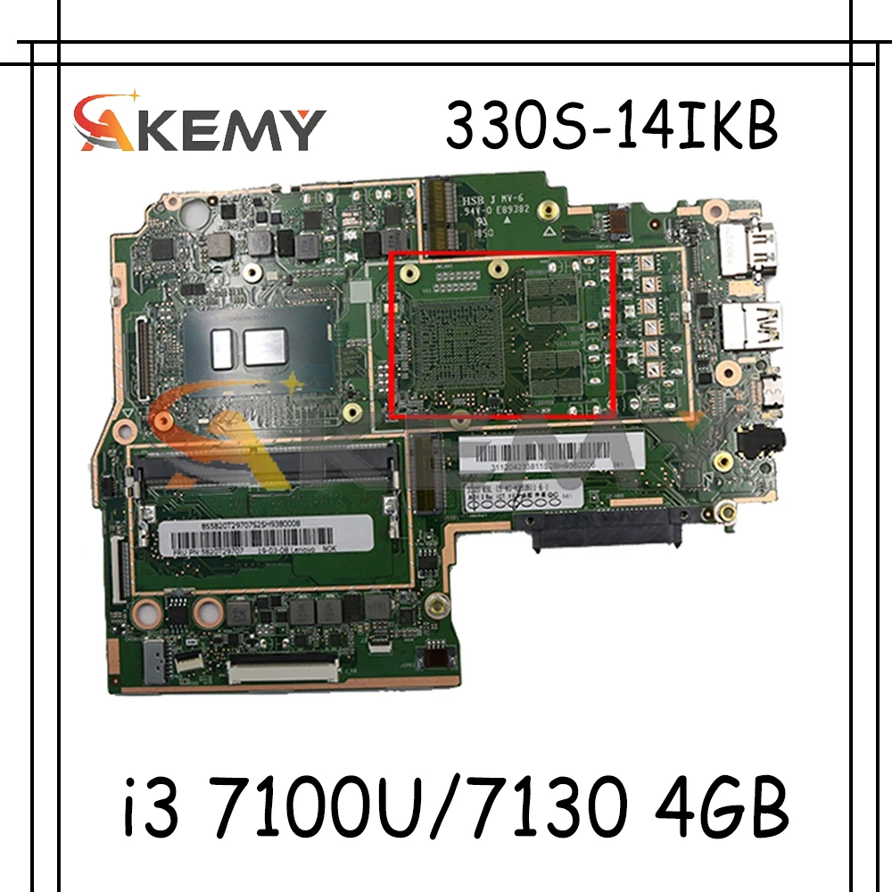 

Материнская плата для ноутбука Lenovo 330S-14IKB с i3 7100U/7130, 4 Гб ОЗУ, протестированная на 100% рабочая плата FRU 5B20T29707 5B20T29719