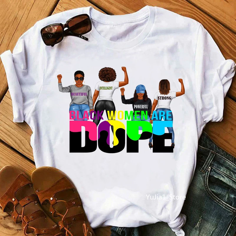 Новая женская футболка Rainbow Black Women Are Dope с графическим принтом сексуальная черная