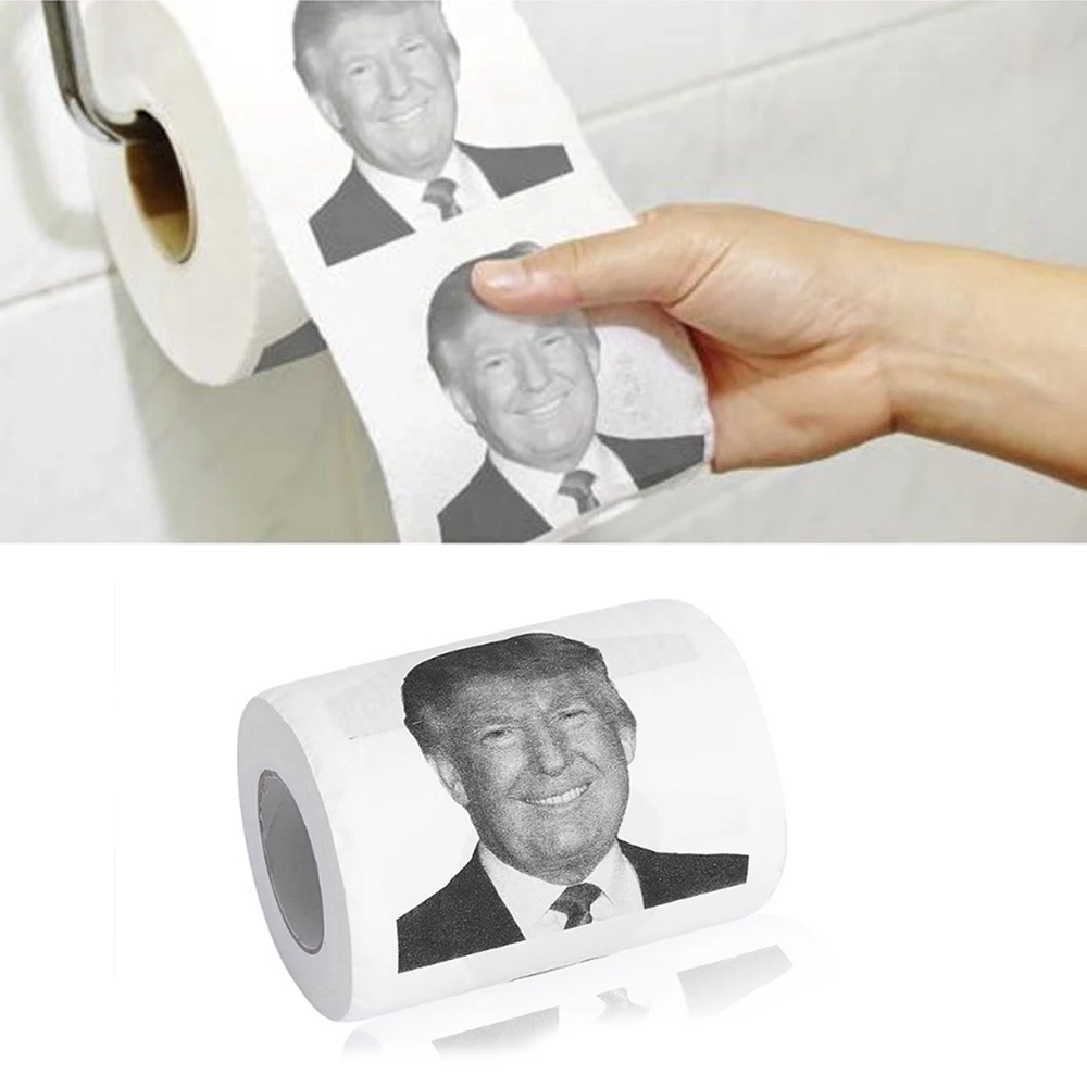 Новинка! Забавный Трамп поцелуй лицо туалетная бумага рулон холлари рулон бумаги Рождество туалетная бумага Рождественский подарок поставки ткани