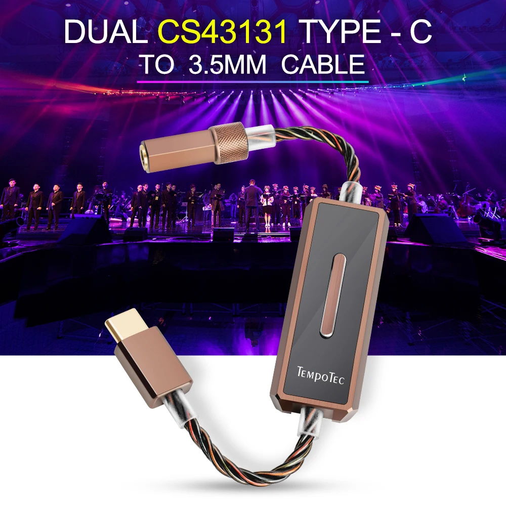 Усилитель для наушников TempoTec Sonata E35 Type C на 3 5 мм AMP PCM32bit/384kHz & DSD256 Android Phone PC MAC DAC DUAL
