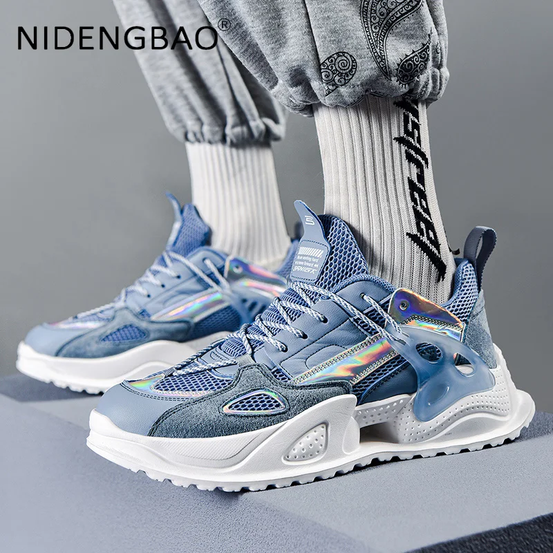 2021 Men Platform Sneakers New Design Fashion Breathable Lightweight Outdoor Running Walking Sports Vulcanized Chunky Shoes