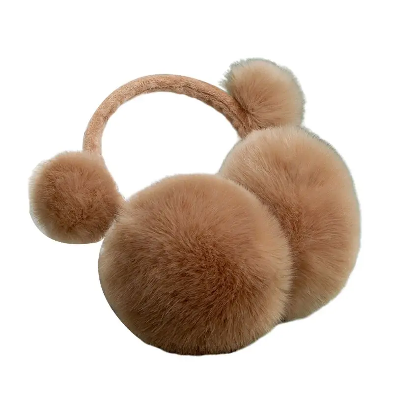 

Kids Boys Girls Winter Cute Pompom Earmuffs Adjustable Foldable Solid Color Sweet Ear Cover Thermal Warmers Headband