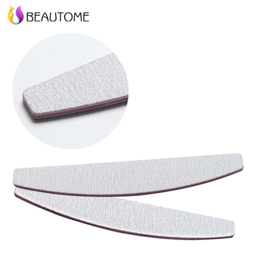 Корейский дизайн серые шлифовальные пилки для ногтей 100/180 тонкий наждачный банан