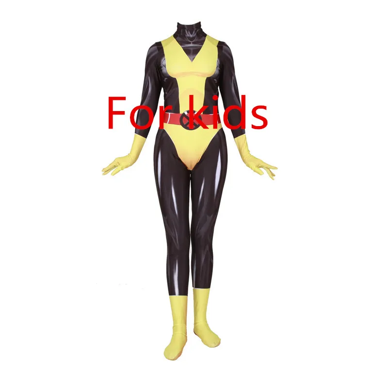 Kitty Pryde Kids Костюм Икс-мен для косплея, серый, джинсовый, Китти, прайд, Psylocke, костюм супергероев, Zentai, боди, костюм, Комбинезоны для женщин, детей на Хэллоуин - Цвет: Kitty Pryde Kids