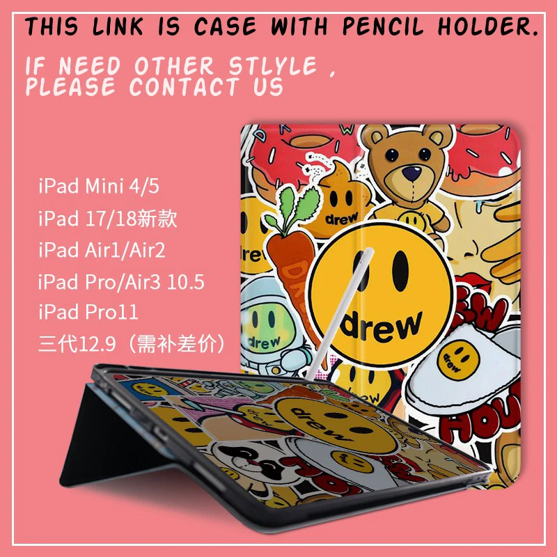 Чехол книжка Smile Drew House для iPad 7th Air2 Pro 9 7 10 5 11 2 12 2019 Mini4 mini5 чехол планшета с