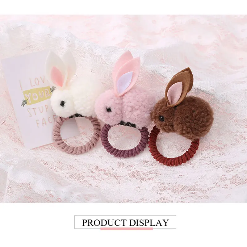 Детские трехмерные Кольца для волос из фетра ягненка заколки с кроликом