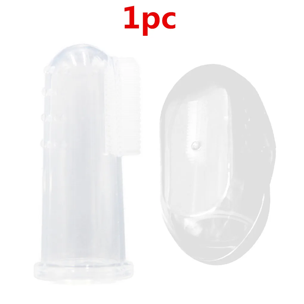 1PC white 1 шт./3 шт./5 шт./10 шт., детская зубная щетка для пальцев, Детская Мягкая Силиконовая зубная щетка для пальцев, резиновая Массажер для зубов - Цвет: 1PC white