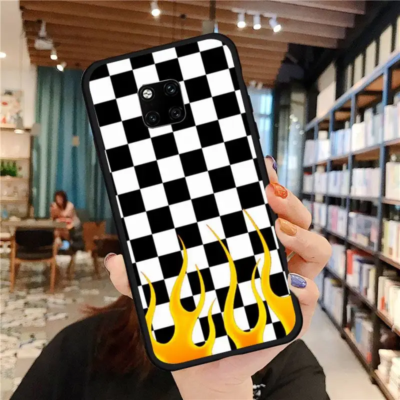 

Back Cover Black white checkered Phone Case For Huawei Mate 9 10 20 Pro lite 20x nova 3e P10 plus P20 Pro Honor10 lite