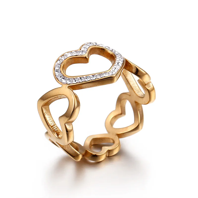 

latest designer cz diamond women's ring wedding band heart shaped female costume accessories fashion jewelry rings for girls